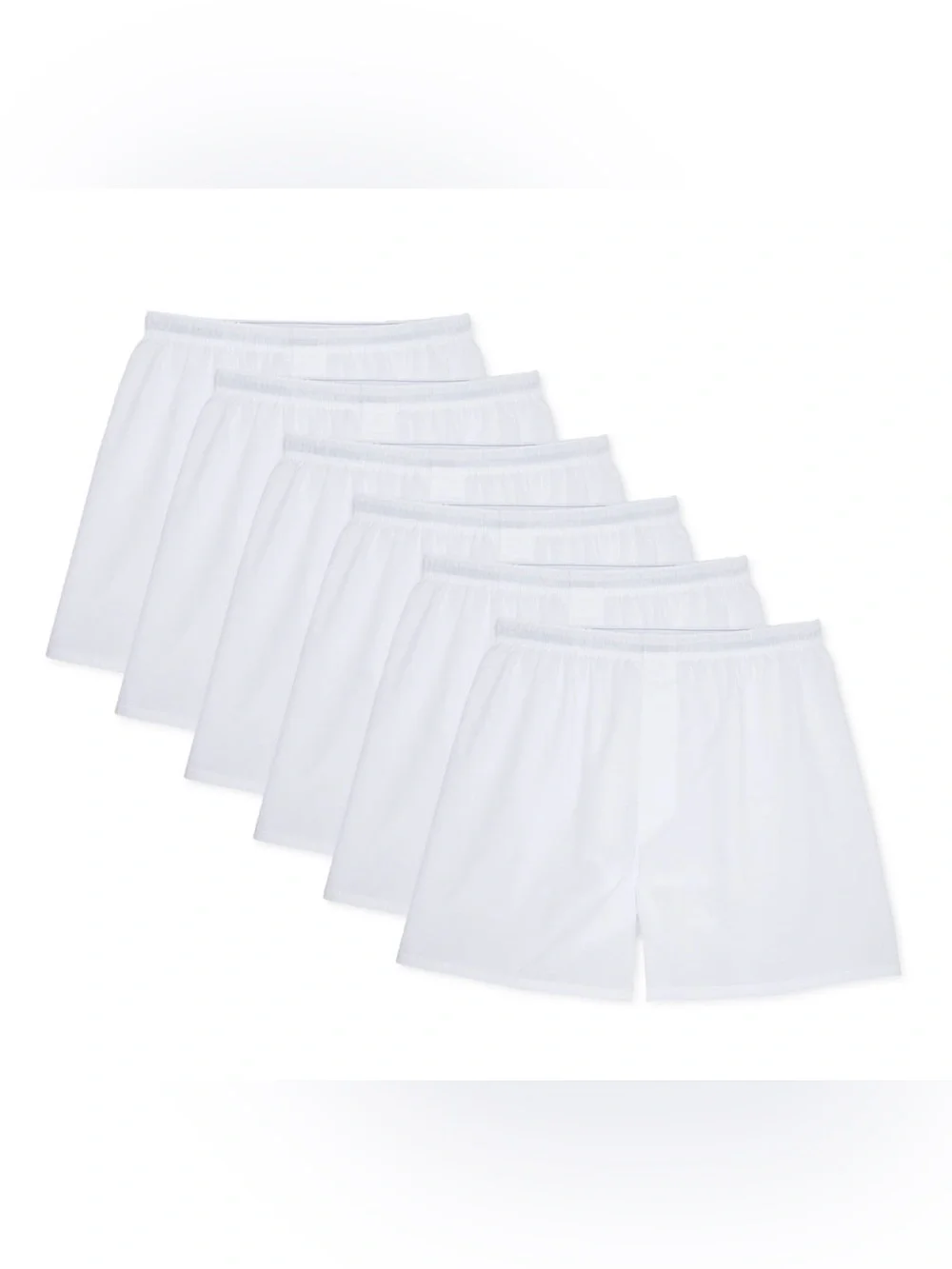💜 Hanes 6-Pack Men's Tag-Free White Woven Boxer Underwear Size:Small(28-30)